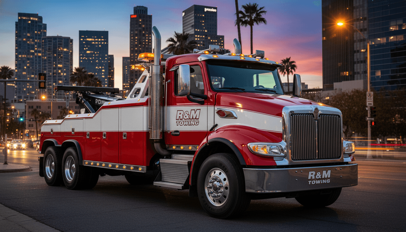 R & M Towing emergency tow truck ready for service in Phoenix